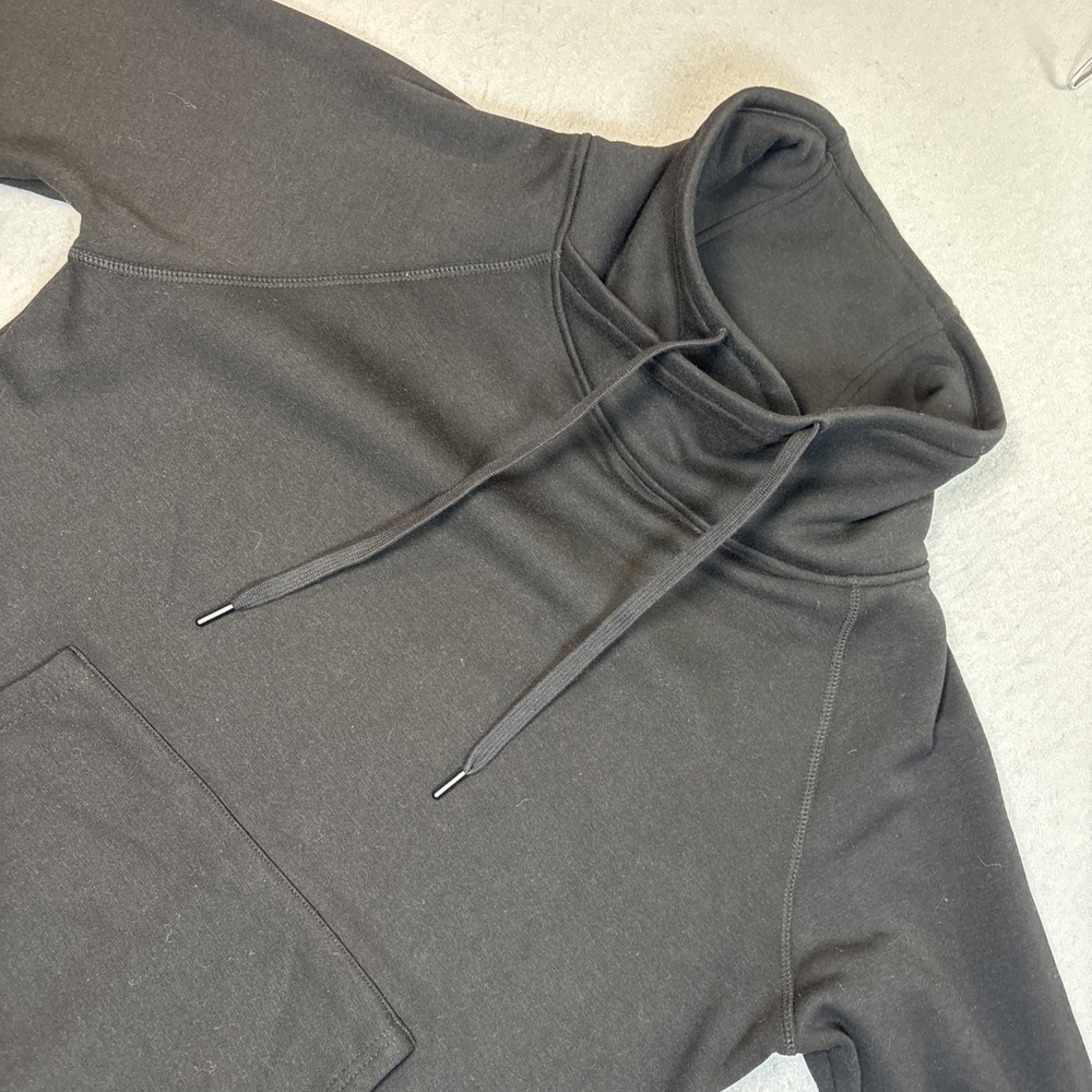 Mona B Criss Cross Cowl Neck Black Sweatshirt Men Size S/M NWT
